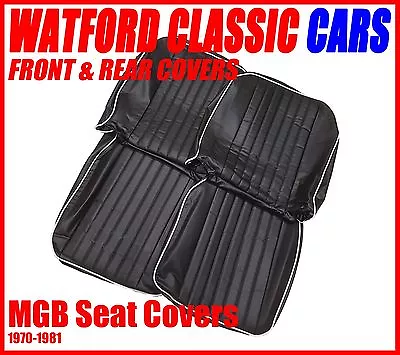 MGB Roadster And GT Pair Of Seat Covers 1970 -1981 Leather Look Black/White  • $99.95