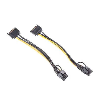 £4.38 • Buy 2PCS 15pin SATA Male To 8pin(6+2) PCI-E Power Supply Cable 15-pin To 8 Pin_:`