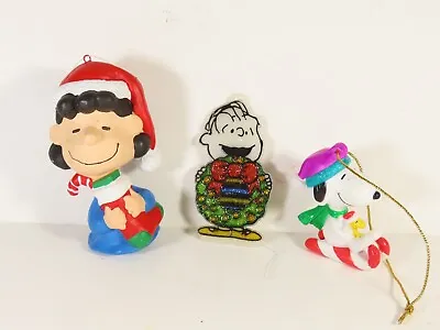 Vintage Peanuts Characters Lucy Linus Snoopy Christmas Ornaments Lot C6616 • $9.74