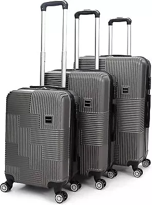 EZPACK Suitcase Set Of 3 Lightweight Carry On Hand Luggage Hard Case 4 Wheel • £59.99