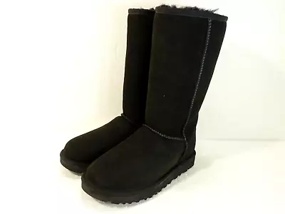 Women's UGG Classic Tall II Suede Sheepskin Boots Black Sz 5 #1016224 NEW NO BOX • $79.95