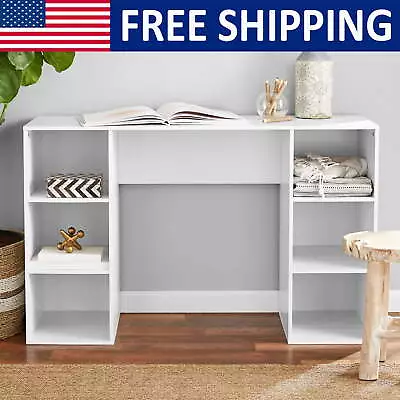 6-Cube Storage Computer Desk Home Offices Student Table Open Compartments White • $76.95