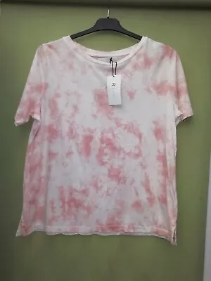 LA REDOUTE BABY PINK / WHITE TIE DYE T - SHIRT SIZE 10 - 12 NEW (ref 202) • £1.99