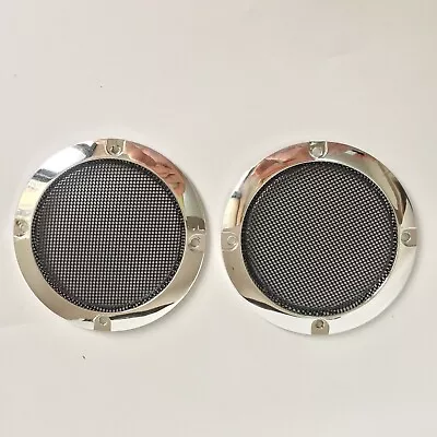 3  Speaker Covers Grill For Car Audio DJ PA Speaker Chrome ABS Frame Metal Mesh • $10.99