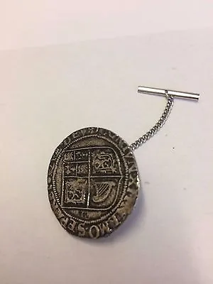 £8.85 • Buy James VI James I Shilling Coin WC43 Tie Pin With Chain Made From English Pewter 