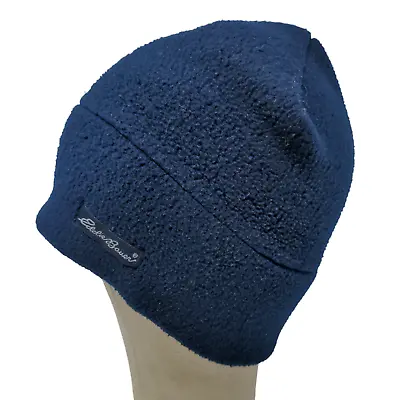 Eddie Bauer Men's Fleece Beanie Hat Blue OSFA Polyester Vintage Made USA • $20