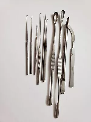 $300 • Buy Lot Of 10 V.Mueller Freer Elevator,Gall Scoop, Skin Hook,Ear Buck Curette BE360