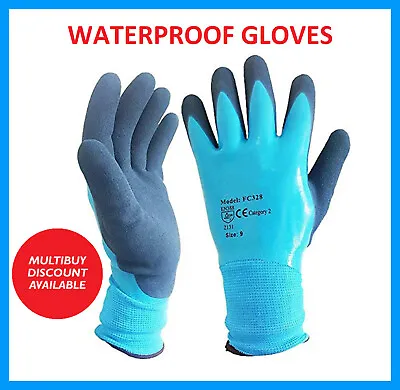 £375.99 • Buy Waterproof Latex Coated Work Safety Grip Gloves Builders Gardening Mechanic