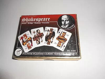 Vintage Shakespeare Piatnik Playing Card Set 2 Decks Complete • $13