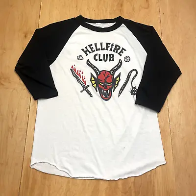 Vintage Hellfire Club Occult White XL 3/4 Sleeve VTG T-Shirt • $26.99