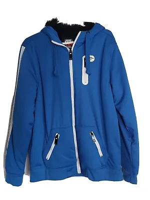 £13.82 • Buy No Fear Faux Fur Lined Full Zip Jacket W/Hood Blue Size L