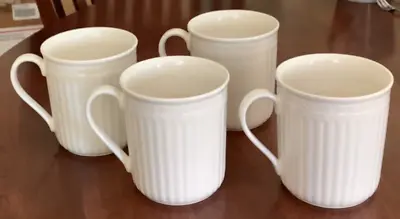 4 MIKASA Italian Countryside Mugs 3 3/4  10 Oz Ivory  DD 900 • $29.99