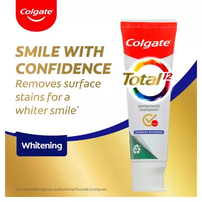 Colgate Total Advanced Whitening Toothpaste 200g Antibacterial Fluoride • $17.48