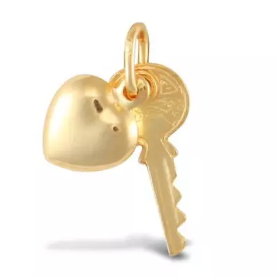 9ct Gold Key & Heart Charm • £45