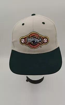 Vtg Milwaukee Brewers Miller Park Snapback Cap Hat Adult Adjustable Beige Green • $15