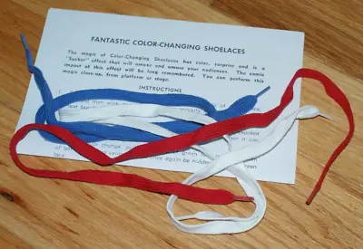 Color Changing Shoelaces -- Nice Red White & Blue Set     CLEAN-UP SALE   TMGS • £15.41