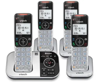VTech DECT 6.0 Cordless Phone Answering System Bluetooth Call Block 4 Handsets  • $55.72