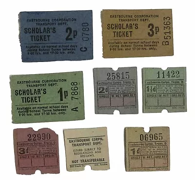 EASTBOURNE CORPORATION TRANSPORT DEPT Bus Ticket LOT X8  A339 • £4.99