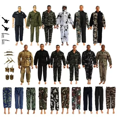 1/6 Scale Uniform Jacket Trousers Vest Backpack Military For 12  Action Figure • £3.99