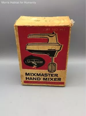 Vintage Sunbeam Mixmaster 3 Speed White Hand Mixer Model H1 Org. Box • $14.99