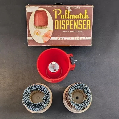 Pullmatch - Match Dispenser Red In Box With Refill And Wall Mount 1930-1940 • $20