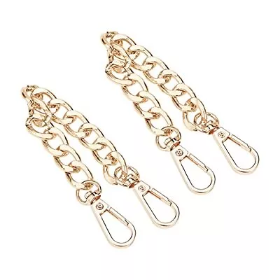 PH PandaHall Purse Extender 2 Pack 7.8 Inch Golden Aluminum Bag Flat Chain Strap • $9.19