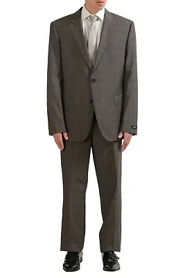 Hugo Boss  The James4/Sharp6  Men's 100% Wool Two Button Plaid Suit US 46R IT 56 • $349.99