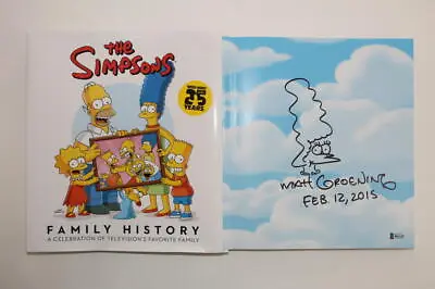 Matt Groening Signed Autograph The Simpsons Book Original Art Marge Sketch Bas • $1999.95