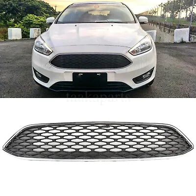 Fit 2015 2016 2017 2018 Ford Focus Front Upper Painted Black Mesh Grille • $33.39