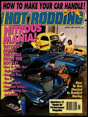 June 1991 Popular Hot Rodding Magazine Nitrous Mania '66 Shelby Mustang Gt350 • $4