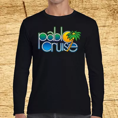 Pablo Cruise Logo Long Sleeve Black T-Shirt Size S M L XL 2XL 3XL • $22.99