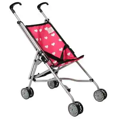 New York Doll Collection My First Doll Stroller Kids Pink Hearts • £10.50