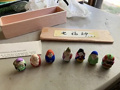 VINTAGE 7 SEVEN LUCKY GODS OF HAPPINESS & GOOD FORTUNE MINI CLAY Original Box • $18