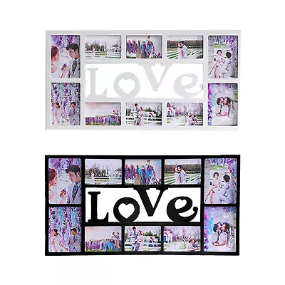 Family Love 10 Multi Aperture Photo Picture Frame Holds 6''X4''   5''X7'' Photos • £12.59