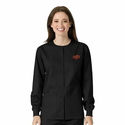 Oklahoma State Cowboys WonderWink College Scrubs Unisex Jacket - FREE SHIP!! • $29.99