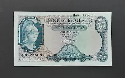 Old £5 Pound Note Helmeted Britannia - Lion & Key VGC H45 • £37