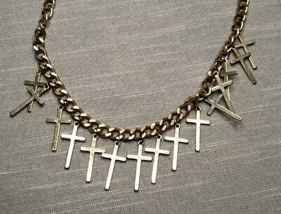Vintage Necklace Multi Cross Christian H92 • $12.99