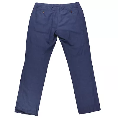 Bonobos Mens Pants 34x32 Slim Blue Linen Cotton Blend • $29.99