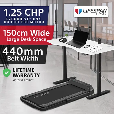 $1849 • Buy Lifespan Fitness V-FOLD Treadmill + ErgoDesk Automatic Standing Desk White 150cm