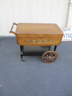 64308  Stenciled Tea Cart Bar Cart With Wheels • $310