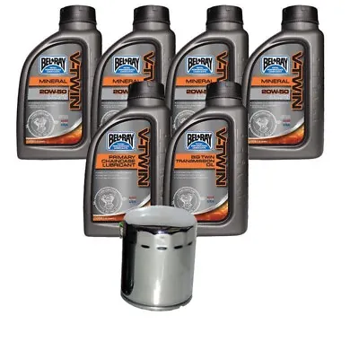 Oil Change Kit Bel-Ray Harley V-Twin Primary/Transmission Oil Filter 20w50 6 Qt • $72.56