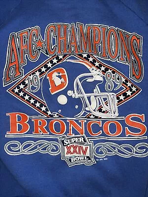 Vintage 1989 Denver Broncos Crewneck Sweatshirt NFL FOOTBALL Medium Large RARE • $21