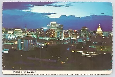 $2.29 • Buy Denver Colorado~Air View Of City At Sunset~Continental Postcard