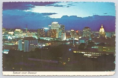 $2.29 • Buy Denver Colorado~Air View Of City At Sunset~Continental Postcard