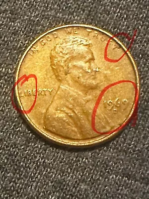 1969 D No Fg Penny Error. Many Errors • $300