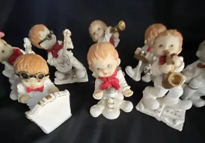 Miniature Band With 8 FIGURINES: Sax & Trumpet Drums Bass Keyboards & Singer! • $15