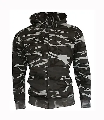 Full Zip Camo Hoodie | Military / Army Style Mens Camouflage Zip Hoody • £21.95