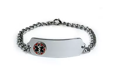 Custom Engraved Medical Emergency Alert ID Bracelet With Raised Emblem • $29.99