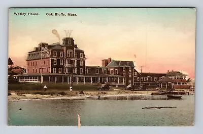 Oak Bluffs MA-Massachusetts Wesley House Antique Vintage Souvenir Postcard • $7.99