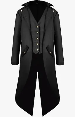 H&ZY Men’s Steampunk Vintage Tailcoat Jacket Gothic Victorian Frock Coat Uniform • $20